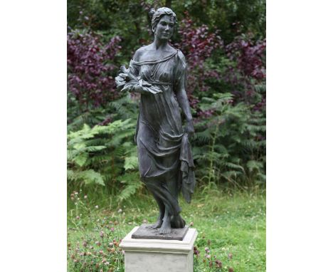 MALCOLM WEST (b.1957) Flora, bronzed resin, 178cm high x 43cm wide, signed At present, there is no condition report prepared 
