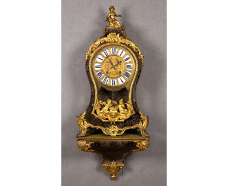 A LOUIS XVI BRACKET CLOCK by Balthazar of Paris, the ormolu and boule work mounted case surmounted by a finial with a boy and