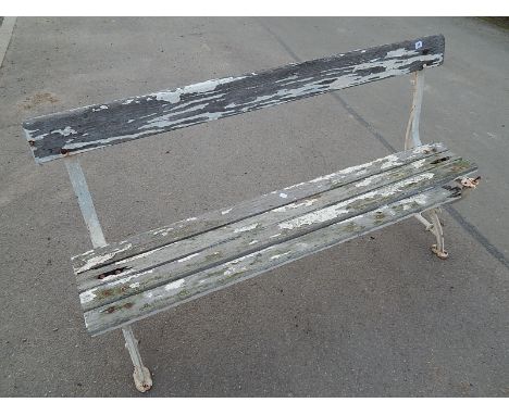 SLATTED BENCH WITH CAST IRON WINGS  (please check important sale information regarding sale room clearance)