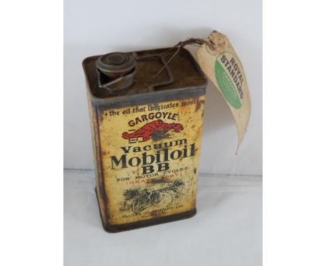 GARGOYLE VACUUM MOBIL OIL TIN FOR MOTORCYCLES