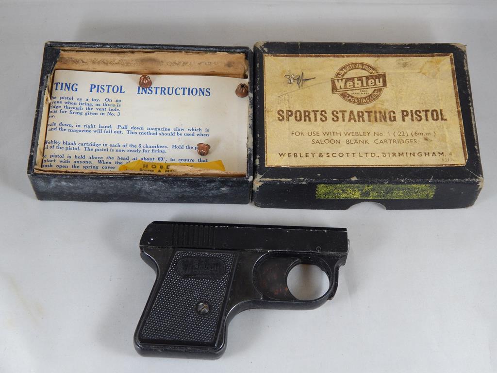 WEBLEY SPORTS STARTING PISTOL WITH ORIGINAL BOX AND INSTRUCTIONS