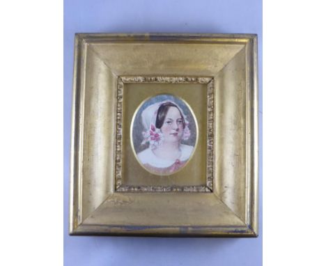 OVAL PORTRAIT MINIATURE WATERCOLOUR 'ANNE KING'