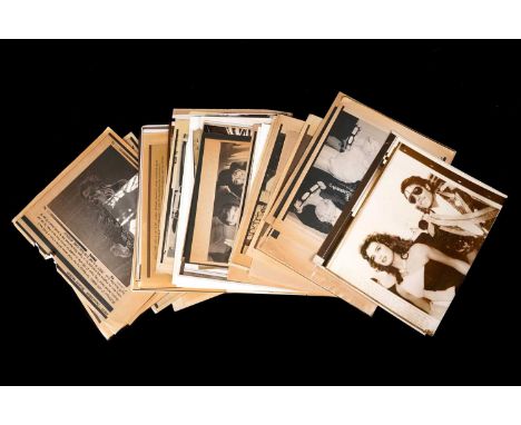 Michael Jackson press photographs, mostly wire black and white, with concert, candid, and promotional photos, some from the p