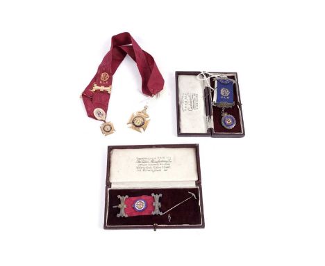 A 9ct yellow gold and enamel Order of the Buffaloes medal, with presentation inscription, dated 1936, 18.6g gross, on ribbon 