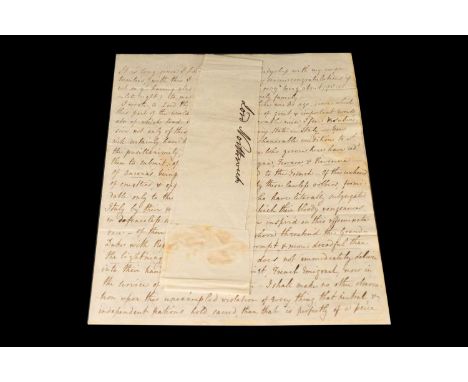 John Rushout 2nd Baron Northwick, letter dated July 2nd 1796 from Rome describing the events taking place in Italy at the tim