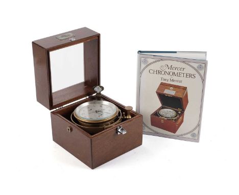 A mid-20th Century mahogany cased marine chronometer, by Thomas Mercer Ltd, St Albans England, No. 26200, the glazed mahogany