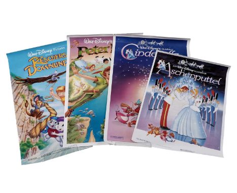 A collection of Disney movie posters, comprising: a Walt Disney’s Classic Peter Pan movie poster, 104 x 69cms, unframed; a Wa