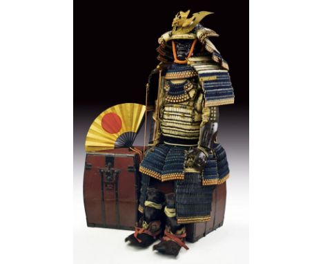 dating: 19th Century provenance: Japan, Hoshi bachi kabuto with iron hachi featuring sixteen cusped plates. Gilded brass scal