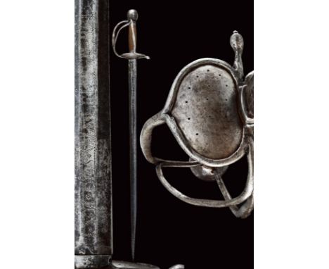 dating: First half of the 19th Century provenance: Spain, Double-edged blade of hexagonal section, the first part with fuller