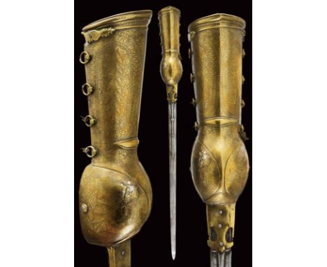 dating: 19th Century provenance: India, Long, straight, double-edged blade with a restoration to the weak, light central groo