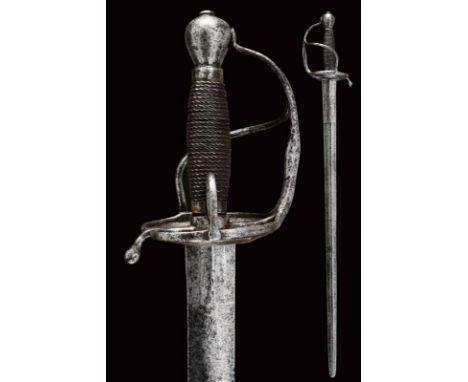dating: 18th Century provenance: Europe, Straight, double-edged blade of hexagonal section, the first part with double fuller
