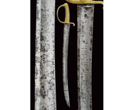 dating: First half of the 19th Century provenance: Sardinian Kingdom, Wide, curved single-and-false-edged blade with large fu