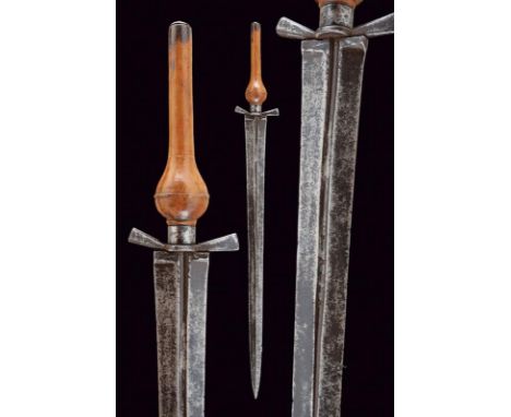 dating: 18th Century provenance: Spain, Straight blade ribbed at the centre and with fuller at the first half, featuring the 