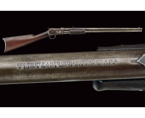 dating: 1886 provenance: USA, Cylindrical, 26' barrel provided with front sight and adjustable rear sight, with marks in two 