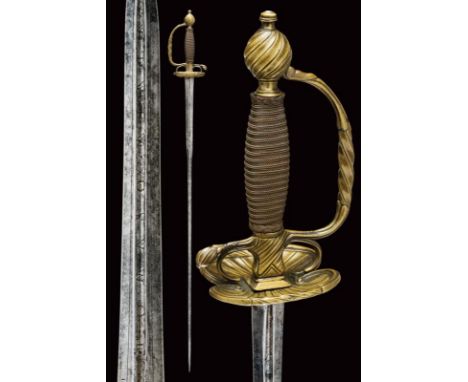 dating: late 18th Century provenance: Sardinian Kingdom, Colichemarde blade of diamond-shaped section, enlarged at the first 