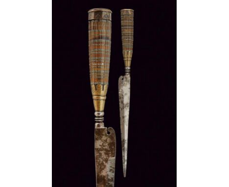 dating: First half of the 19th Century provenance: Corse, Single-and-false-edged blade, decorated with carved curl at the tan