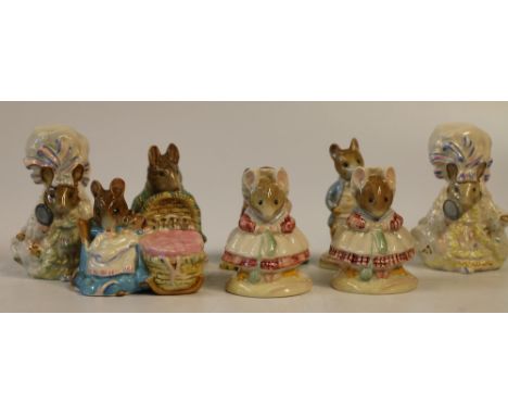 Beswick Beatrix Potter porcelain models including Samuel Whiskers, Lady Mouse, Timmy Willie, Johnny Town Mouse and Hunca Munc