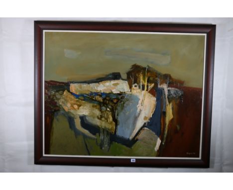 DONALD MORRISON BUYERS RSW (1930-2003) The Blue Pool Signed and dated ’65, oil on board, 88cm x 113cm Provenance: St Andrews 