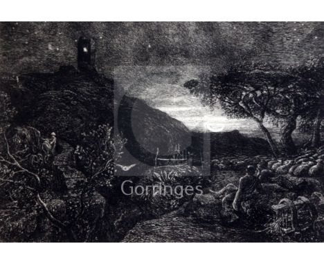 Mary Sholten after Samuel PalmeretchingThe Lonely Tower from the edition of 25 printed in 1954, initialled and numbered 9/257