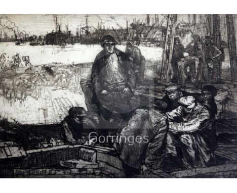 Frank Brangwyn (1867-1956)etchingWharf side, Thamessigned in pencil12 x 17.5in.