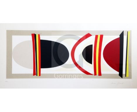 § Sir Terry Frost (1951-2003)silkscreen printLong Red Yellow Blacksigned in pencil,18.75 x 36in.
