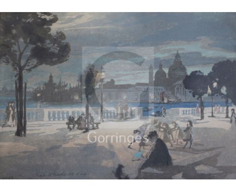 Charles Hodge Mackie (1862-1920)woodblock printIn The Borghese Gardenssigned and numbered '32, Bourne Fine Art label verso17 