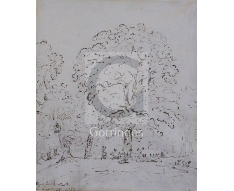 John Constable R.A. (1776-1837)pencil, pen and brown inkDeer in the park, Englefieldinscribed Englefield Park/augt 25.18328.5