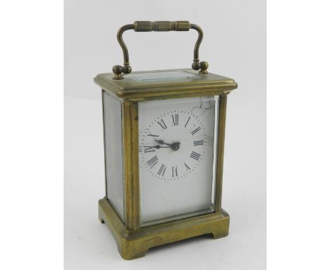 A late 20th century carriage clock, stamped 'R & C, Paris'