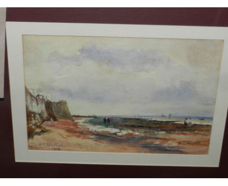 G M Woollerton (early 20th century British school). A coastal landscape study, watercolour on paper, signed and dated 1908.