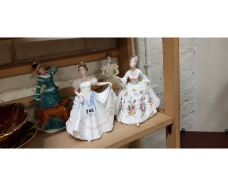 3 ROYAL DOULTON FIGURES, 1 NAO AND 1 COALPORT