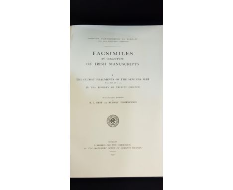 SENCHAS MAR FACSIMILES IN COLLO TYPE OF IRISH MANUSCRIPTS 1931 FIRST EDITION FROM THE LIBRARY OF TRINITY COLLEGE DUBLIN