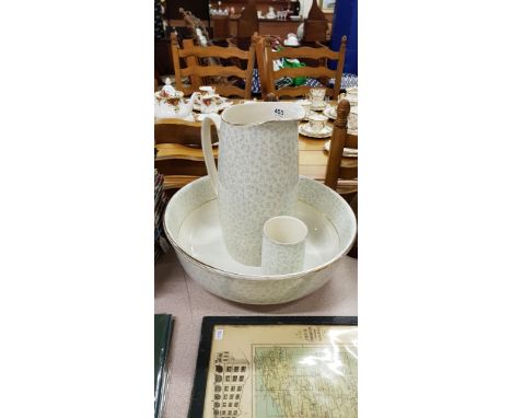 DOULTON JUG, BASIN AND TOOTHBRUSH HOLDER