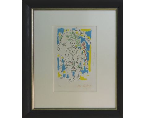 JEAN COCTEAU (French, 1889-1963), 'Tete de Faune et Portrait de Rimbaud' (s.8197), original lithograph on Rives paper, circa 