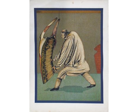 MIHAIL CHEMIAKIN (Russian, b.1943), 'The Butcher', lithograph printed in colours, signed with initials in the plate and in pe