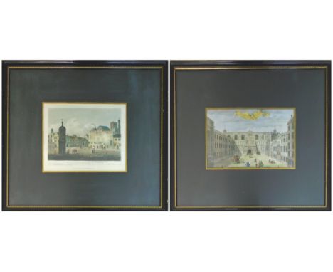 ROBERT WILKINSON, 'The Prospect of Guildhall' and 'Antient North East view of Cornhill', a pair of lithographs, 21cm x 33cm a