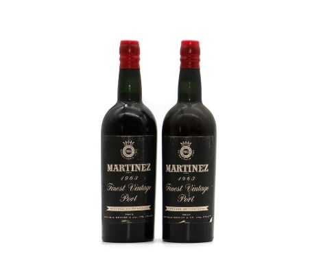 Martinez, Vintage Port, 1963 (2)Condition ReportBoth IN. Both bottles have lost some colour.