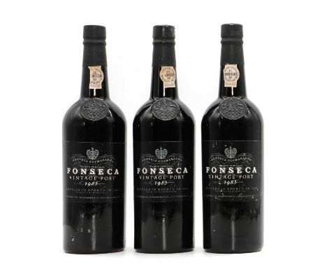 Fonseca, Vintage Port, 1985 (3)Condition ReportBottles to dark to ascertain ullage.Some nibbles to capsules.Minor scuffs to l