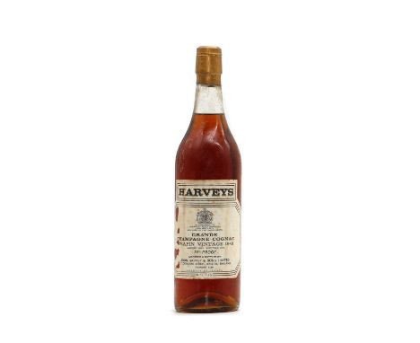 Harveys Grande Champagne Cognac, Frapin Vintage 1943, landed 1963, bottled 1974, 70 degrees proof, 24 fl. oz. (1)