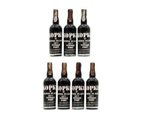 Kopke, Quinta St. Luiz, Vintage Port, 1977 (7, boxed)Condition ReportTwo HS, five LN.Some with cracks and chips to capsules. 
