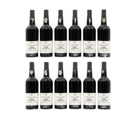 Taylors, Vintage Port, 1985 (12, OWC)Condition ReportNine IN and three HS.One label with annotated '2' and a couple of labels