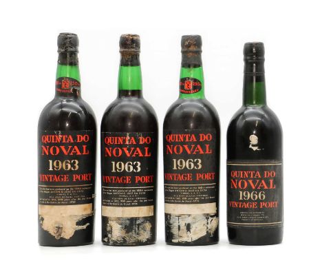 Quinta do Noval, Vintage Port, 1963 (3) and 1966 (1), four bottles in total
Provenance: from a Suffolk cellar
 Condition Repo