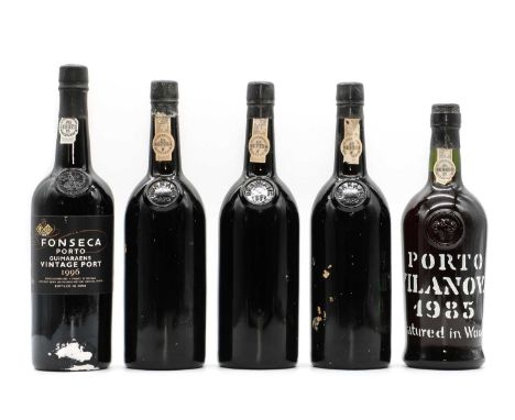Grahams, Vintage Port, 1975 (3), together with Porto Vilanova, 1985 (1) and Fonseca, Vintage Port, 1996 (1)
