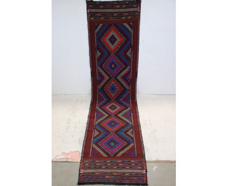Old Suzni Kilim Runner Rug, 243cms x 60cms 