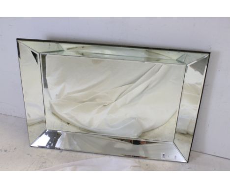 Contemporary Inverted Cushion Framed Mirror, 106cms x 64cms 