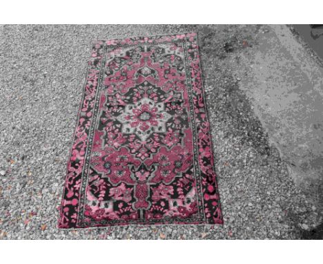 Vintage washed red ground, persian Hamadan village rug, approx. 200cm x 112cm 