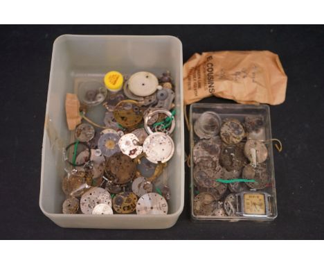 A small collection of vintage watch movements for spares. 