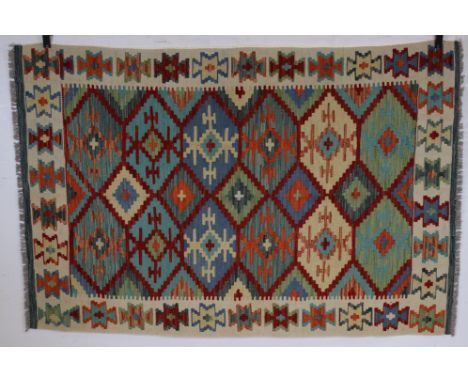 Hand Knotted Woolen Chobi Kilim Rug, 149cms x 101cms 