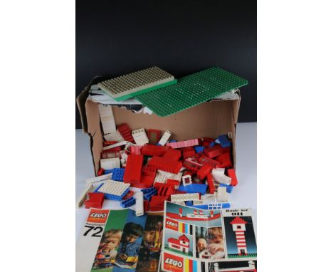 Colllection of 1970's Lego including bricks from Basic Set 011 and the Cardboard Sleeve, together with a Lego System Assortme