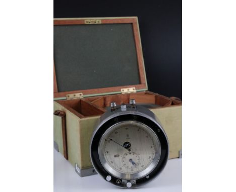 A Thomas Mercer Two-Day Survey Chronometer No. 20914, housed in an aluminium case enclosing a 4? silvered engraved dial with 