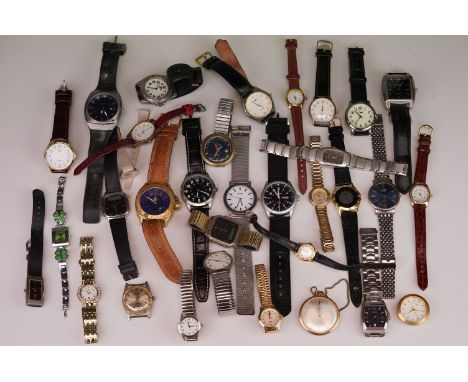A collection of contemporary and vintage watches to include Everite, Fossil, Timberland and Lorus. 